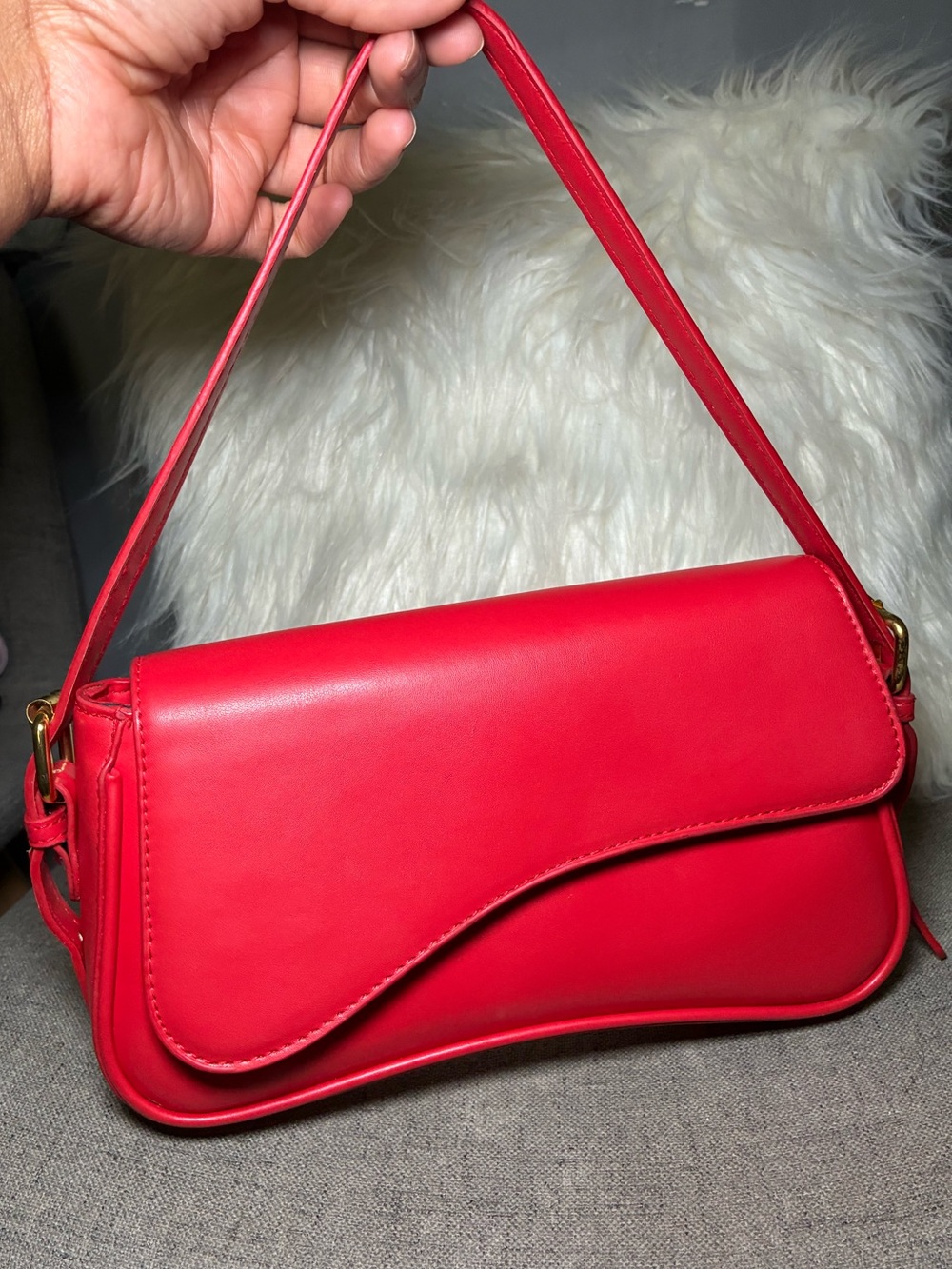Small Red Shoulder Handbag